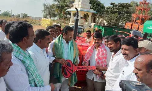 Mahbubnagar: 9 panchayats in Bhootpur Mandal get tractors