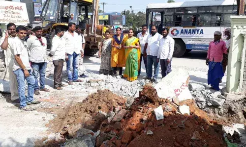 Corporator Pannala Kavya Reddy inspects pipeline works at Kukatpally Y Junction