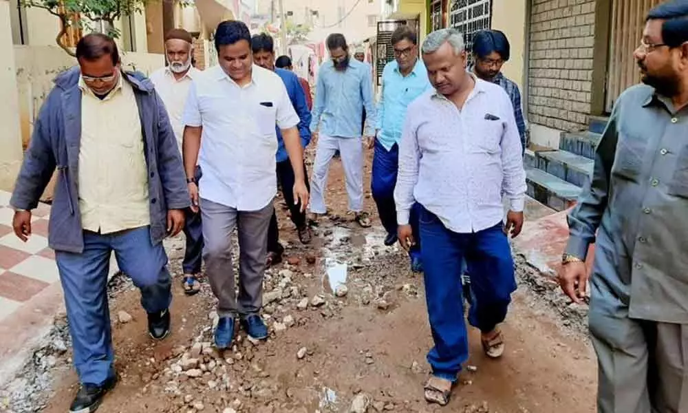 CC road works inspected at Old Malakpet division