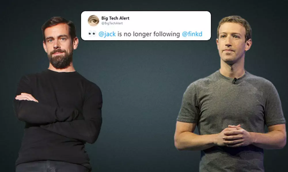 Twitter CEO Jack Dorsey unfollows Facebook CEO Mark Zuckerberg on Twitter