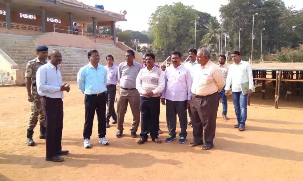 Kothagudem: SCCL Director S Chandra Sekhar Rao reviews arrangements for Singareni Day celebrations