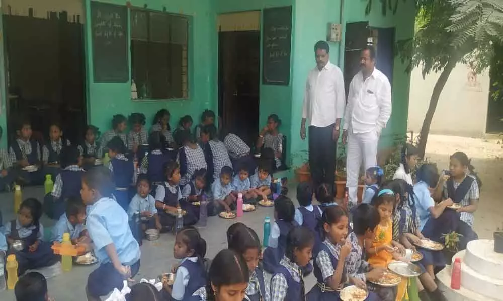 KPHB: Annadanam conducted for students
