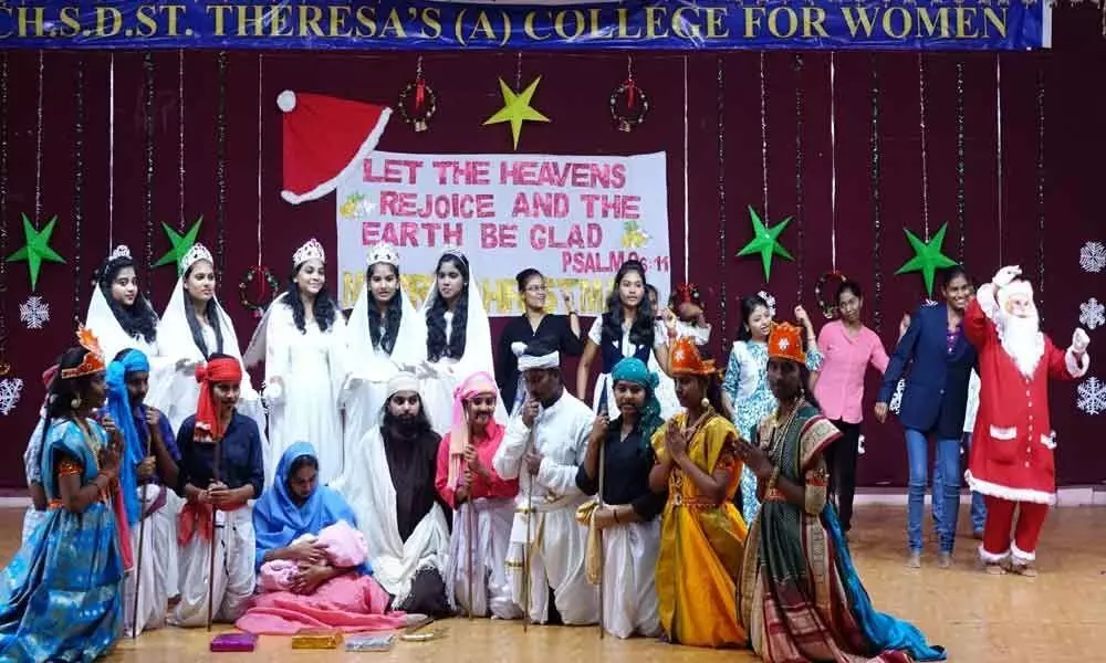 Semi X-mas celebrated at St Theresa College in Eluru