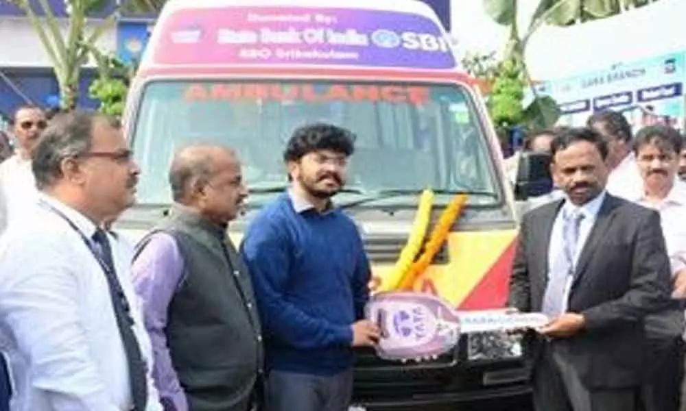 Srikakulam: SBI donates ambulance to ITDA