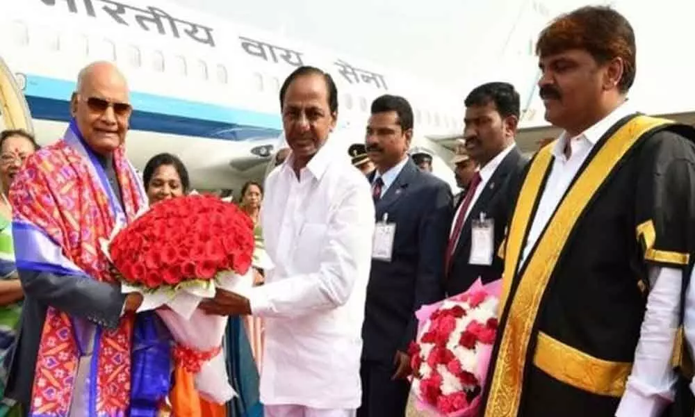 Prez arrives in Hyderabad for 9-day southern sojourn