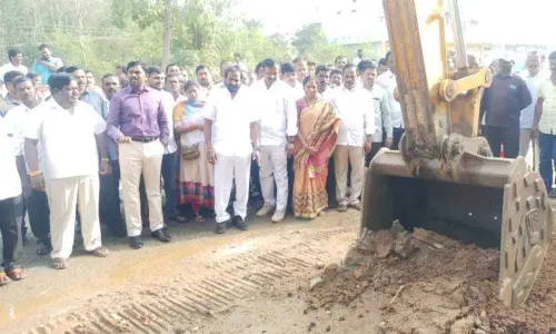 Mahbubnagar: Minister launches road expansion works between Bhootpur, Amistapur