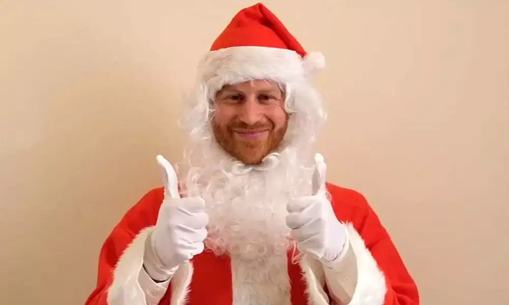 Prince Harry wishes children of late Armed Forces personnel dressed as Santa Claus