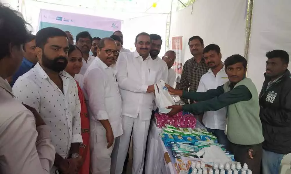 TS Govt Whip opens free health camp in Sainagar Colony