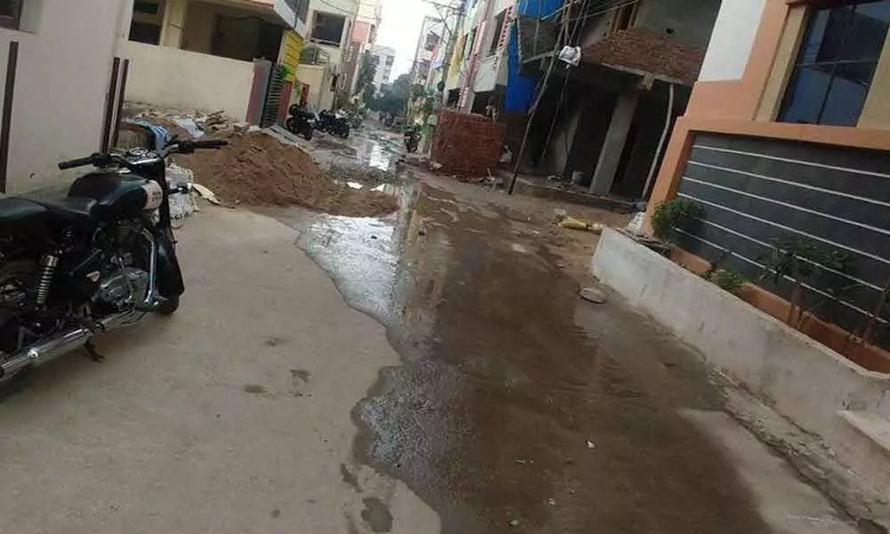 Gajularamaram: Sewage overflow at Adarsh Nagar
