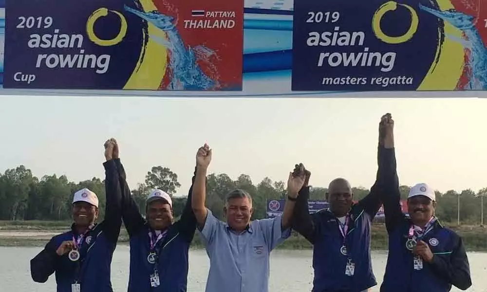 Rowing Masters from Hyderabad win gold in 4-sweep category