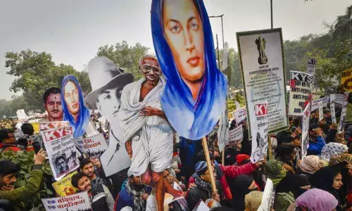 New Delhi: Students from various universities join the march against the amended Citizenship Act