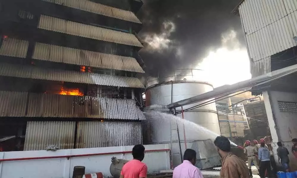 Fire breaks out in oil company at East Godavari