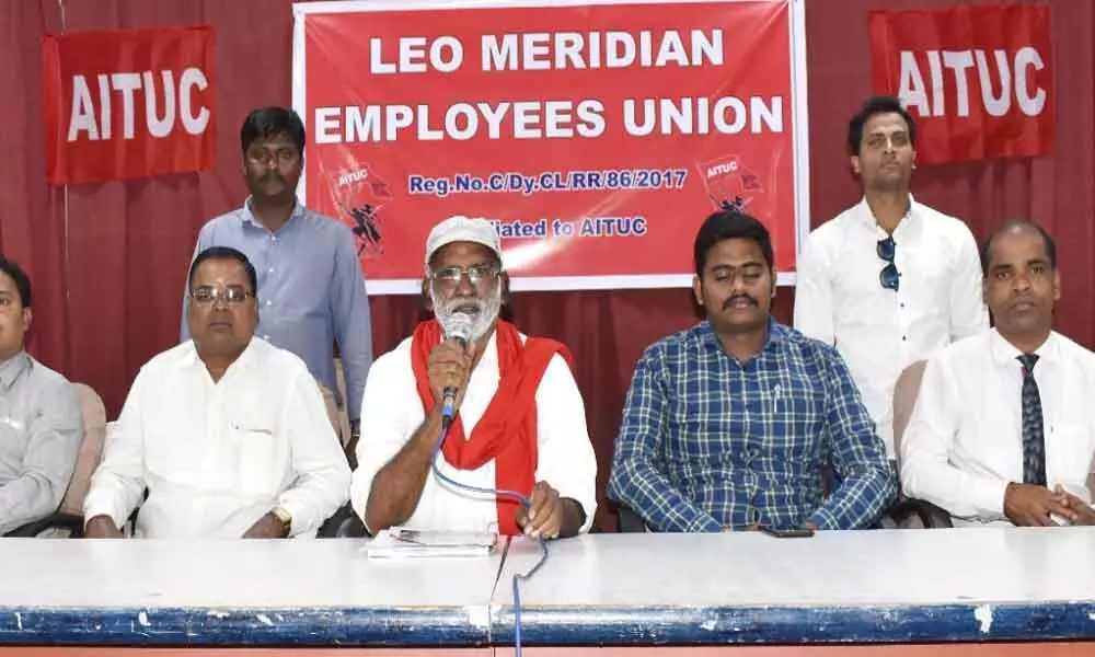 Basheerbagh: 900 workers of Leo Meridian join AITUC