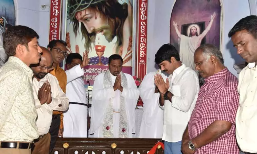 Nizamabad: Collector C Narayana Reddy prays for prosperity on Christmas