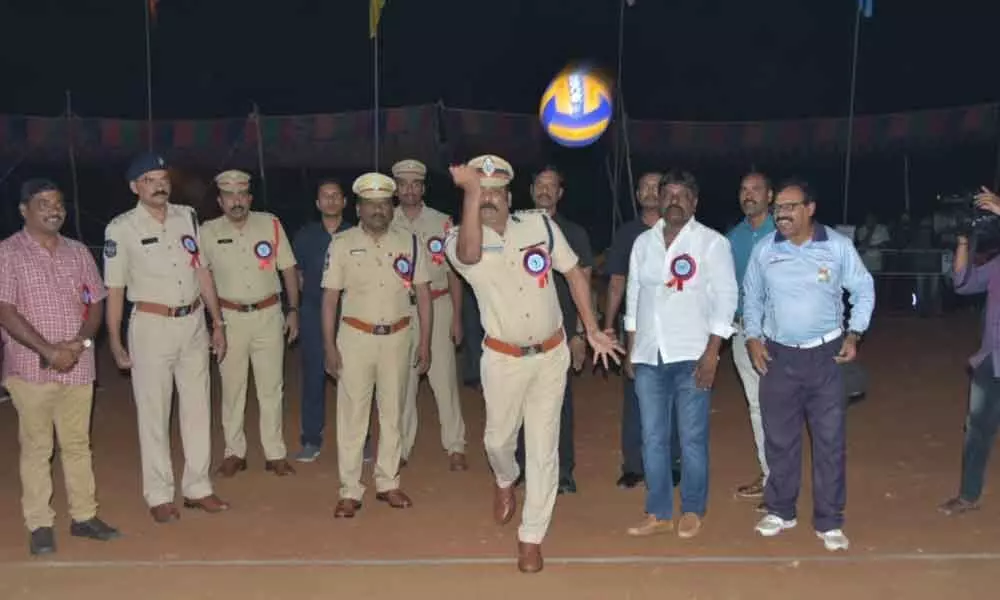 Mancherial: CP V Satyanarayana inaugurates Inter-district Junior Volleyball competition