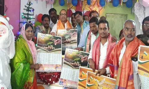 Hyderabad: New Year calendar released on Christmas in P J R Nagar