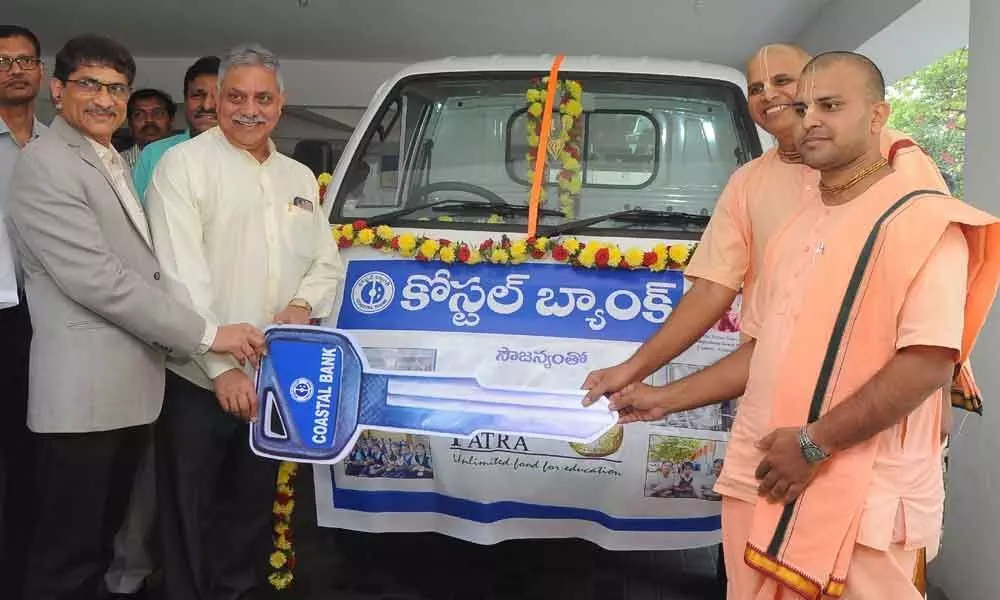 Coastal Bank donates van to Akshayapatra in Vijayawada