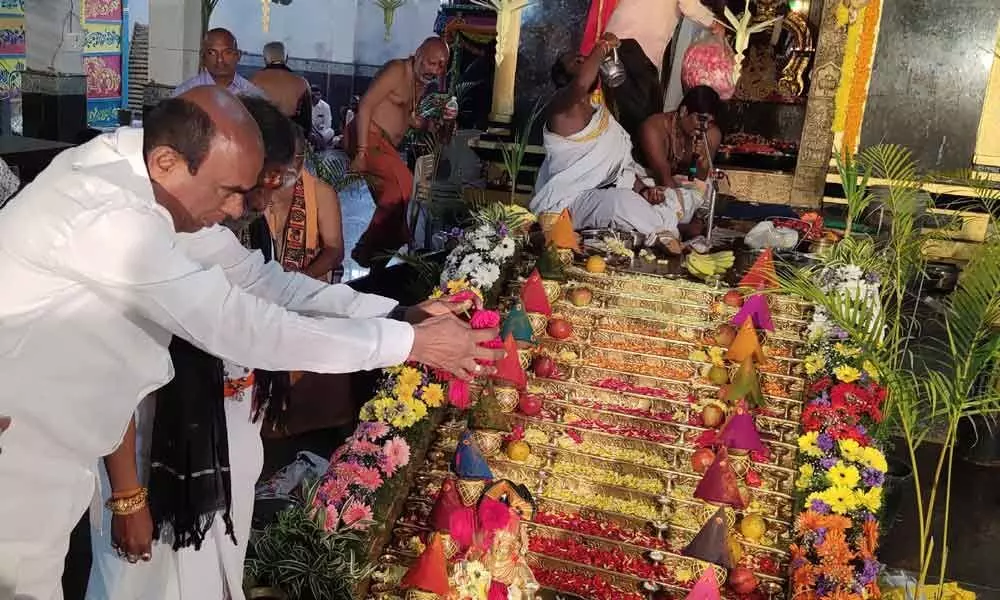 Ayyappa Maha Padi Puja held at Ayyappa temple in Hayathnagar