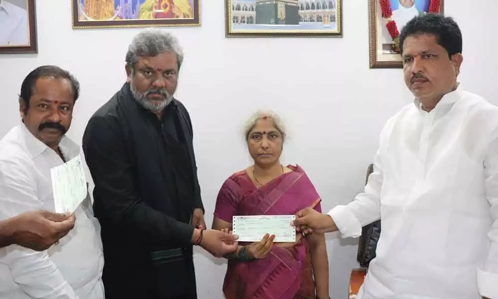 MLA Madhavaram Krishna Rao distributes CMRF cheques in Kukatpally