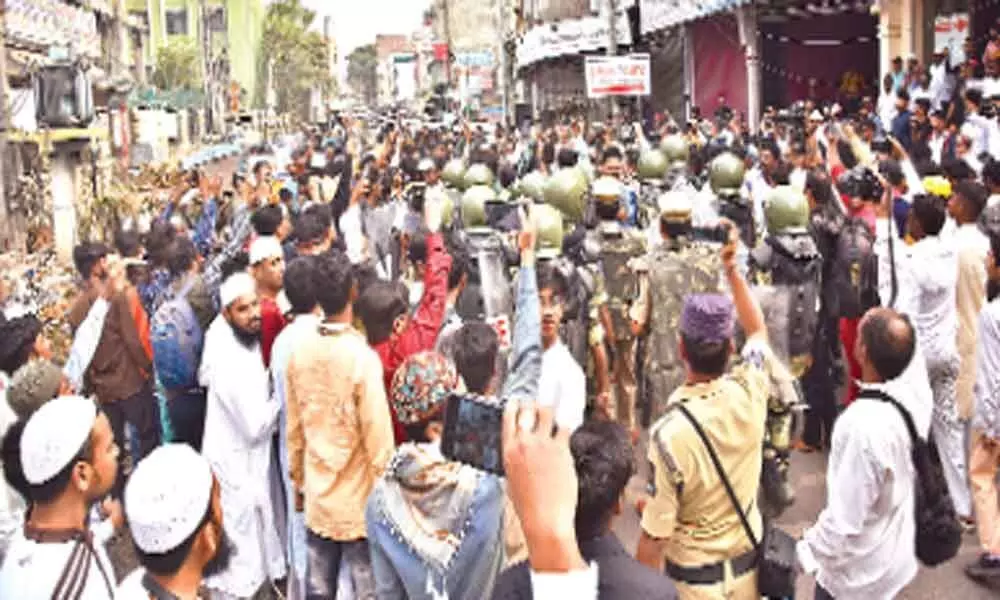 Charminar: Protests held after prayers