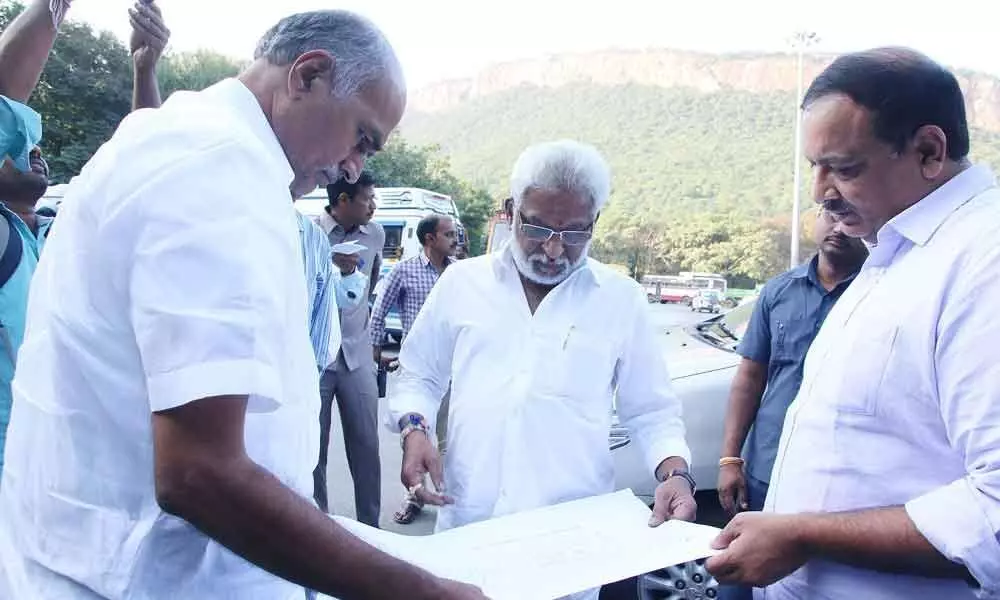 TTD Chairman Y V Subba Reddy visits site to construct rest house at Alipiri in Tirupati