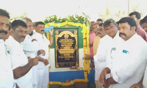 MLA P Ravindranath Reddy lays foundations for development works in Kadapa