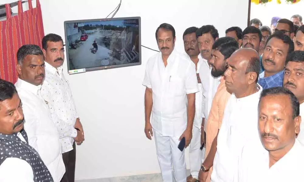 Mansoorabad: MLA Devireddy Sudheer Reddy launches CCTV cameras in Sivareddy Nagar colony