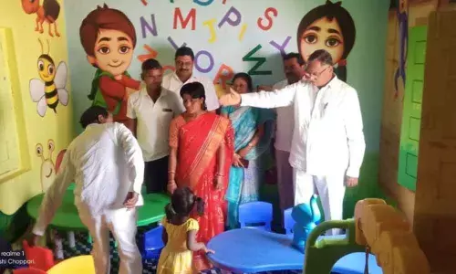 Peddapalli: First Model Anganwadi Centre opened in Kasulapalli
