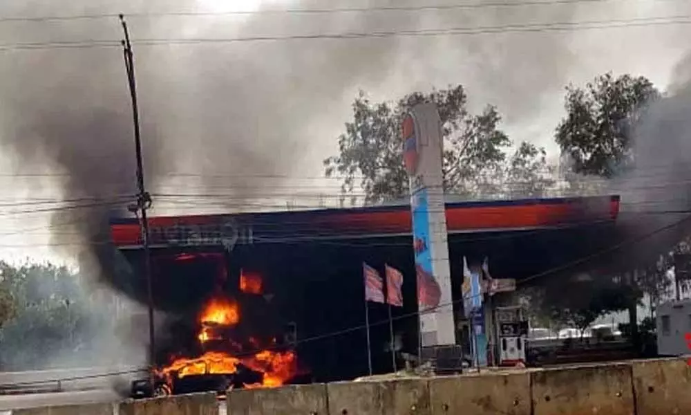 A fire broke out at Petrol Bunk in Sheikpet, no casualties reported