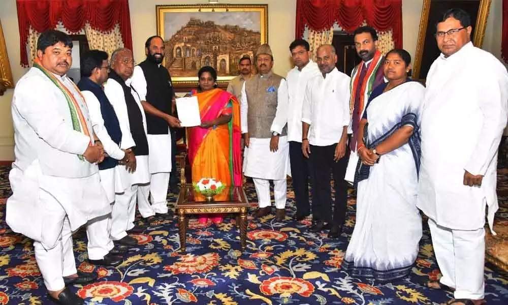 Congress delegation calls on Governor; seeks action against Hyderabad CP