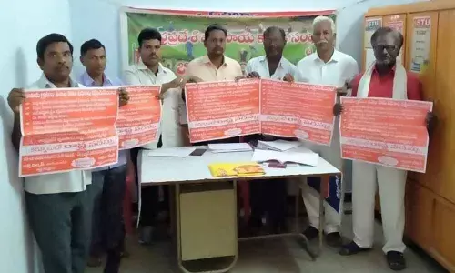 Poster on Kurnool Convention released: AP Vyavasaya Karmika Sangham
