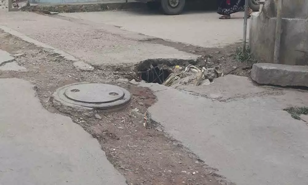 Ramanthapur: Open manholes, dug-up roads remain eyesores