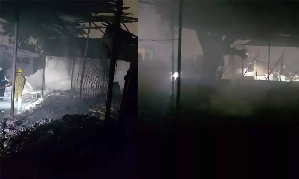 Fire breaks out at scrap godown in Hyderabad