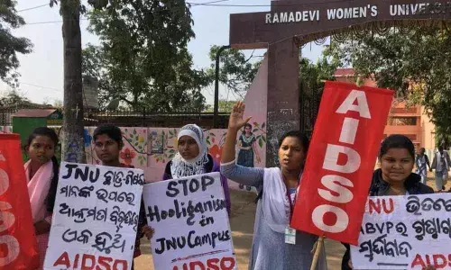 Massive protests held in Odisha against JNU violence