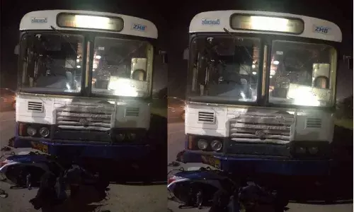 Patancheru: Bus hits two-wheeler, one hurt