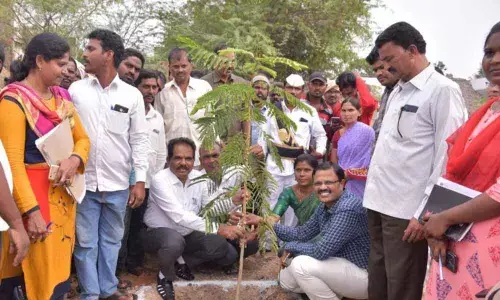 Nalgonda: In-charge Collector Vanamala Chandrashekar reviews Palle Pragathi works in Appajipet