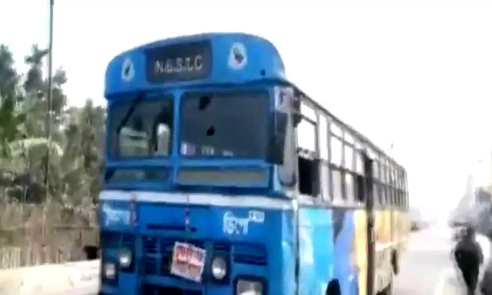 Bus vandalised in West Bengals Cooch Behar during nationwide strike