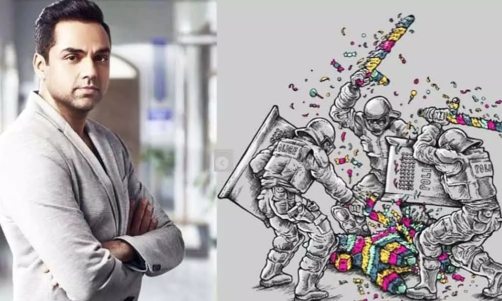 Abhay Deol shares art on police brutality