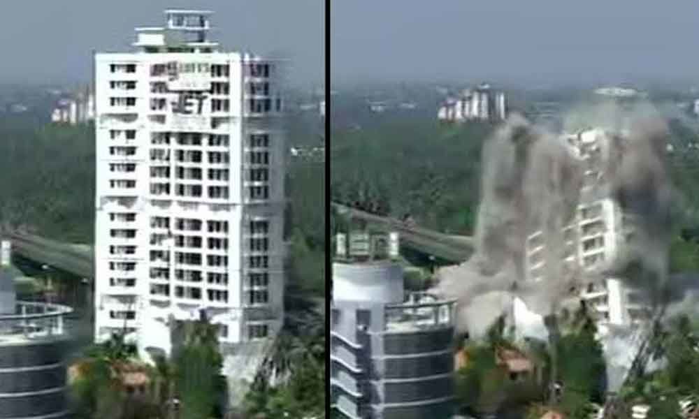 Third residential apartment demolished in Kerala