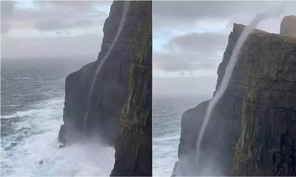 Water flows upwards defying gravity in Faroe Islands: Viral Video