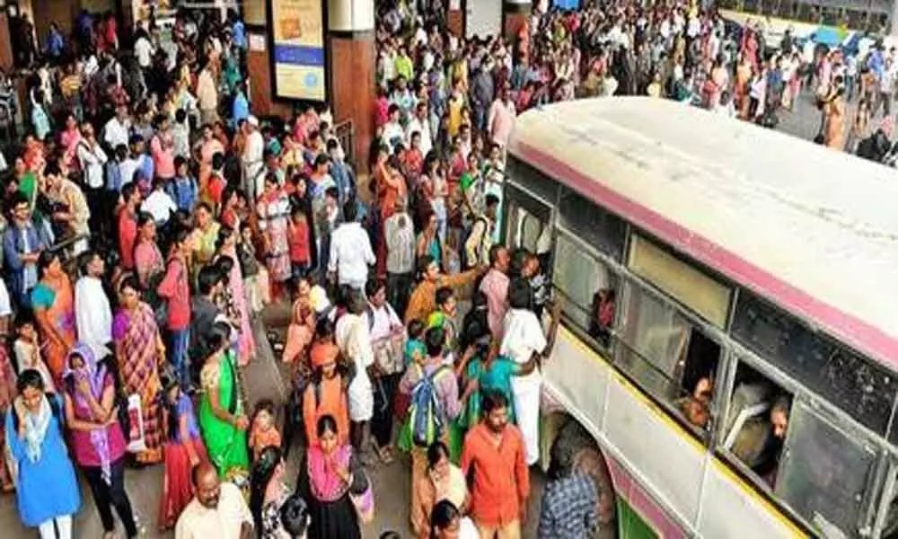 Heavy rush at Jubilee bus stand