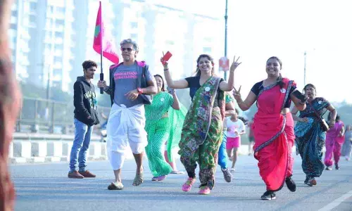 Game for anything in saree