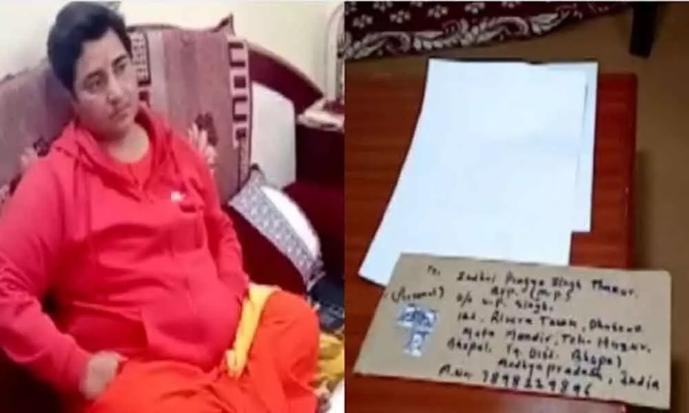 Suspicious letter delivered to Pragya Thakur in Bhopal