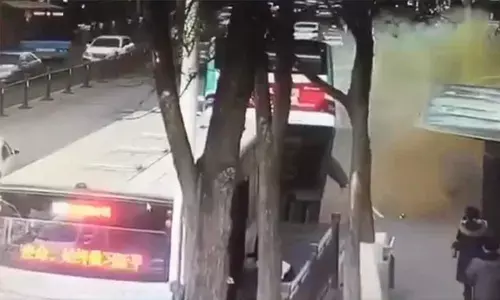 Watch: Six killed, four missing after huge sinkhole swallows bus in China