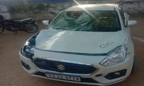 Wanaparthy: Cop on duty knocked down by a car