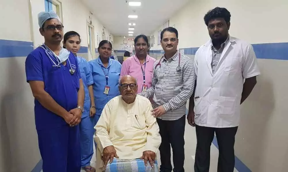 Operation performed on nonagenarian by the doctors of Andhra Hospital