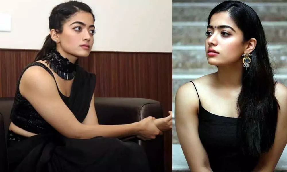 Rashmika Mandanna Shines In A Black Sari