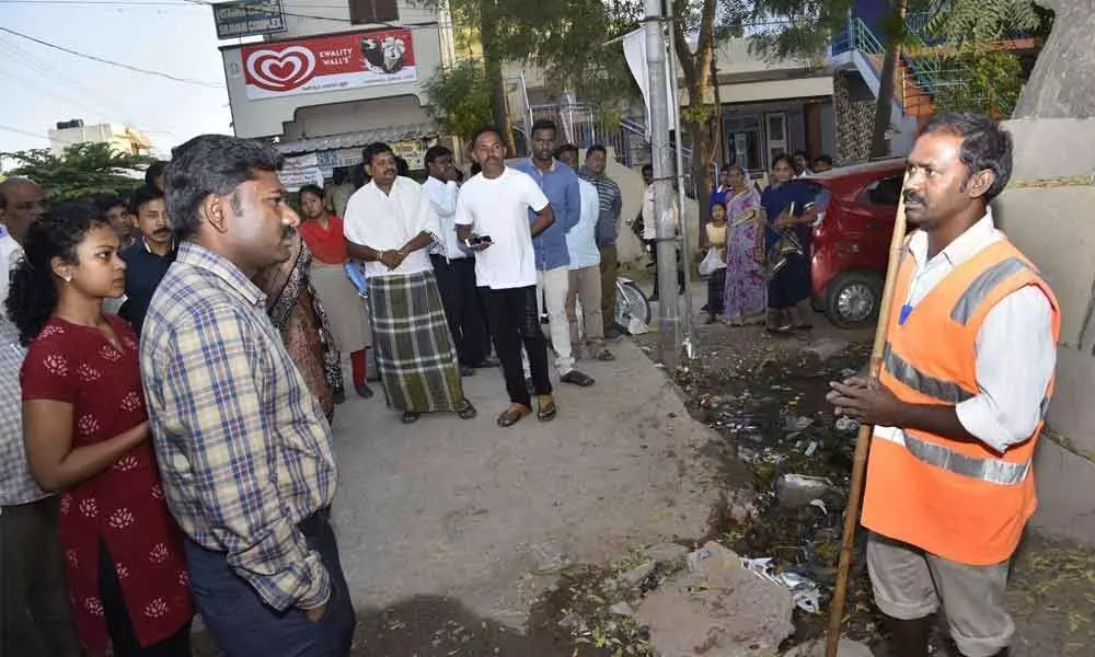 Collector Gandham Chandrudu inspects civic works in Anantapur