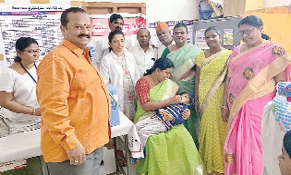 Corporator Pavani Manipal reddy inspects polio centre