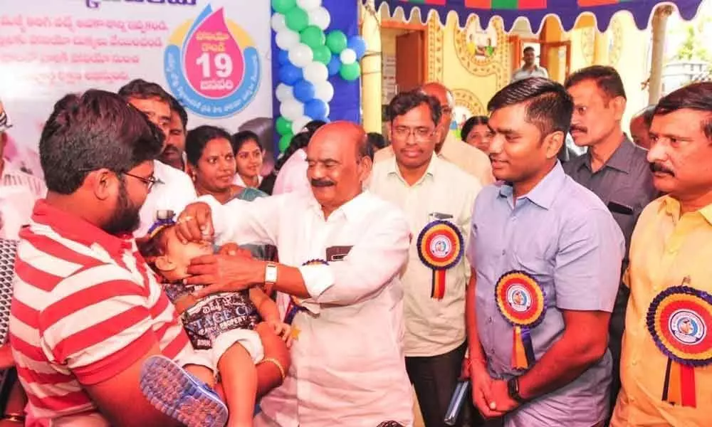MP Reddappa asks parents to administer polio drops to children in Chittoor